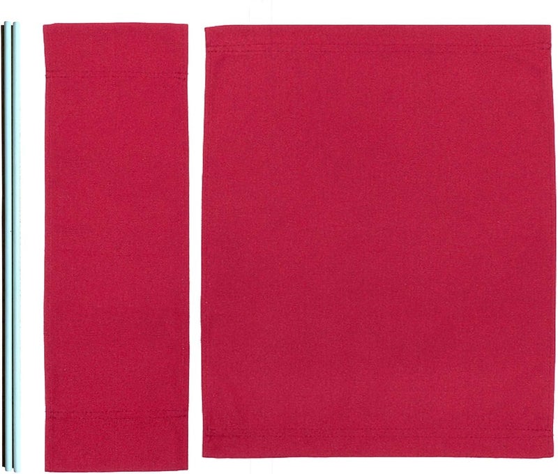 TBACW 1 Set (3pcs) 18''L X 15''W Directors Chair Canvas Replacement Director Chair Replacement Canvas with Round Fiberglass Stick for Directors Chairs Director Chair Covers Replacement Canva (Red) - Image 1